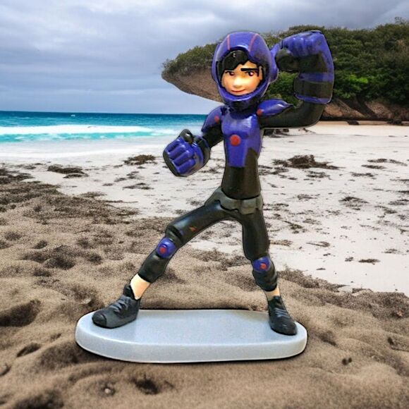 Hiro Hamada Cake Topper Disney Big Hero Action Figure PVC Anime 2.5" Purple Blk. - Picture 13 of 16